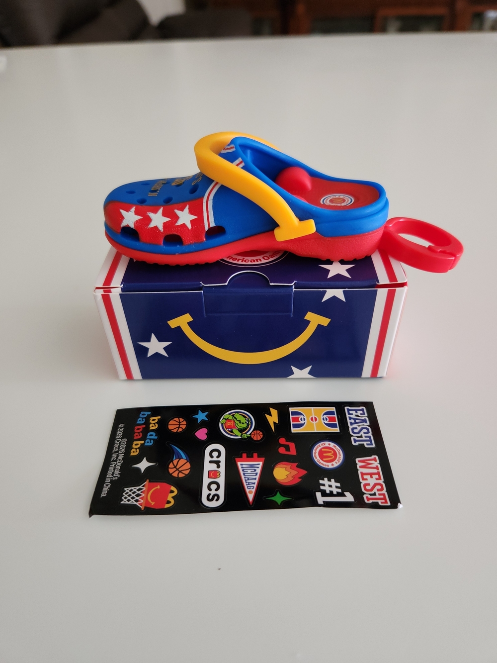 Crocs Blue Team TOY McDonald's #5 with Stickers